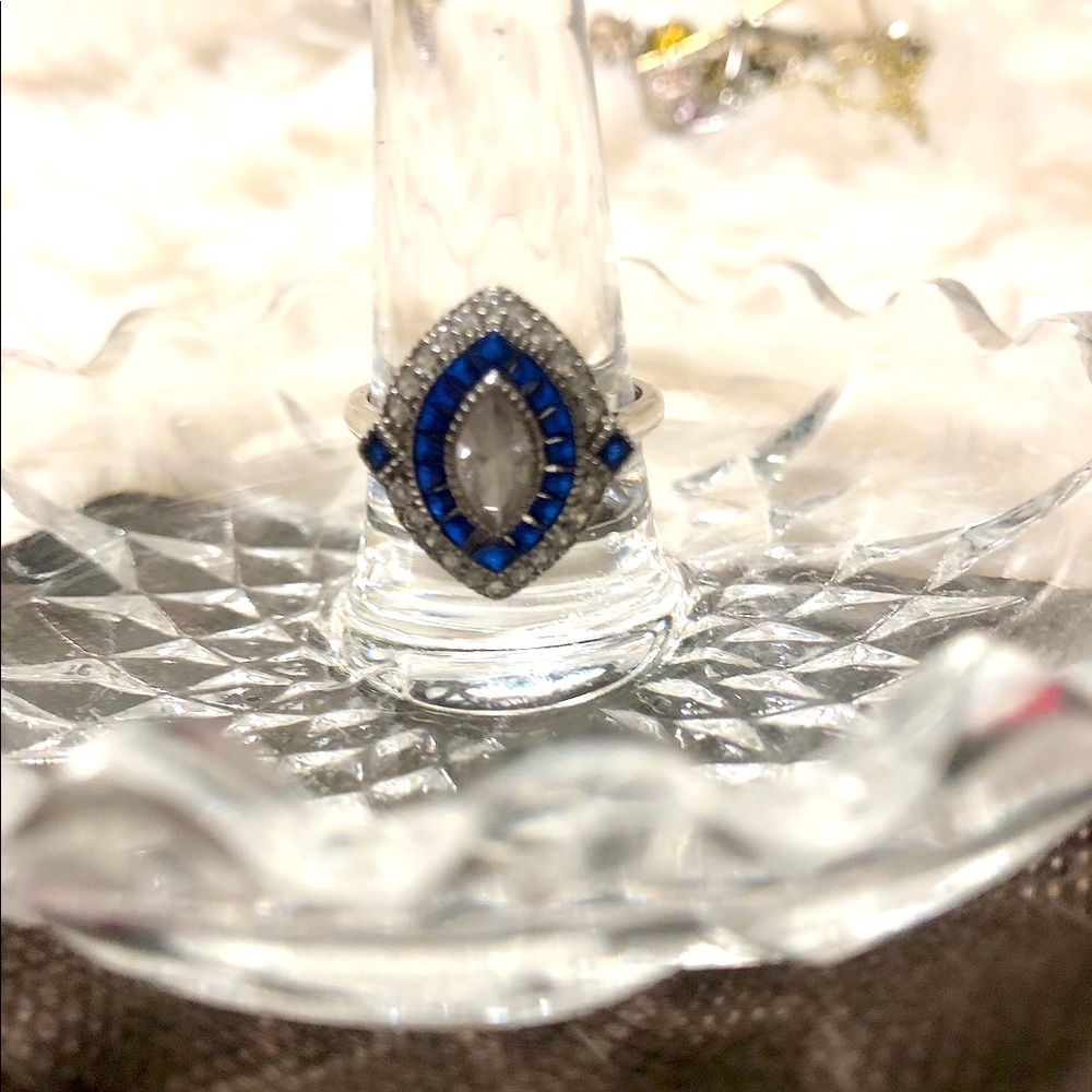 Silver 925 ring blue size 8.5